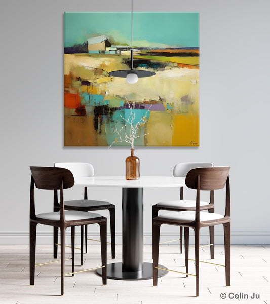 Large Landscape Canvas Paintings, Hand Painted Canvas Art, Landscape Acrylic Art, Original Abstract Art, Landscape Paintings for Living Room-Paintingforhome