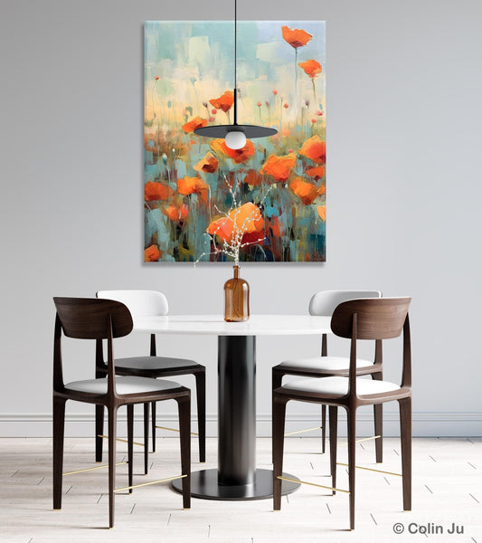 Flower Canvas Paintings, Flower Field Painting, Large Original Landscape Painting for Bedroom, Acrylic Paintings on Canvas, Hand Painted Art-Paintingforhome