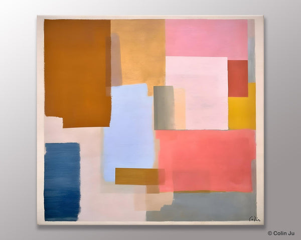 Original Abstract Art, Canvas Paintings for Sale, Large Modern Wall Art for Bedroom, Geometric Modern Acrylic Art, Contemporary Canvas Art-Paintingforhome