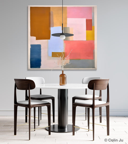 Original Abstract Art, Canvas Paintings for Sale, Large Modern Wall Art for Bedroom, Geometric Modern Acrylic Art, Contemporary Canvas Art-Paintingforhome