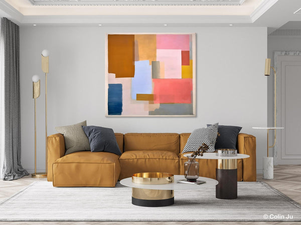 Original Abstract Art, Canvas Paintings for Sale, Large Modern Wall Art for Bedroom, Geometric Modern Acrylic Art, Contemporary Canvas Art-Paintingforhome