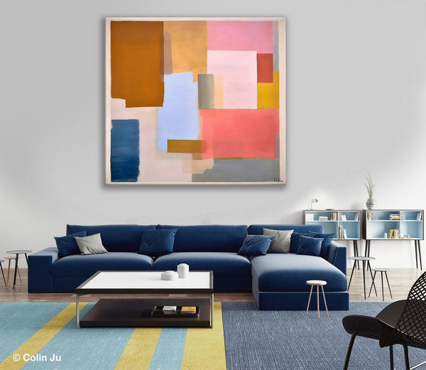 Original Abstract Art, Canvas Paintings for Sale, Large Modern Wall Art for Bedroom, Geometric Modern Acrylic Art, Contemporary Canvas Art-Paintingforhome