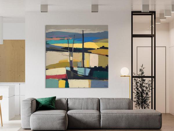 Landscape Canvas Art, Original Abstract Art, Hand Painted Canvas Art, Abstract Landscape Painting, Large Abstract Painting for Living Room