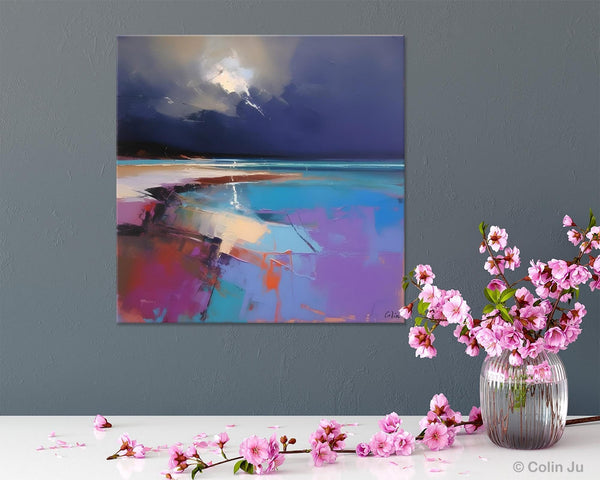Landscape Canvas Paintings, Hand Painted Canvas Art, Landscape Acrylic Art, Original Abstract Art, Large Landscape Paintings for Living Room-Paintingforhome