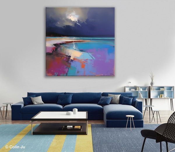 Landscape Canvas Paintings, Hand Painted Canvas Art, Landscape Acrylic Art, Original Abstract Art, Large Landscape Paintings for Living Room-Paintingforhome
