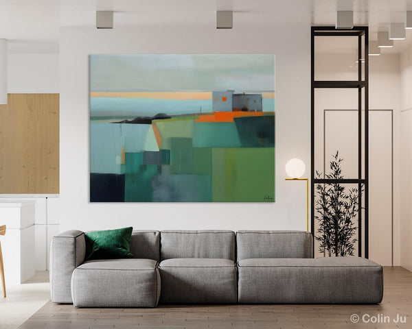 Large Original Canvas Wall Art, Contemporary Landscape Paintings, Extra Large Acrylic Painting for Dining Room, Abstract Painting on Canvas-Paintingforhome