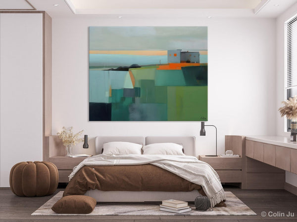 Large Original Canvas Wall Art, Contemporary Landscape Paintings, Extra Large Acrylic Painting for Dining Room, Abstract Painting on Canvas-Paintingforhome