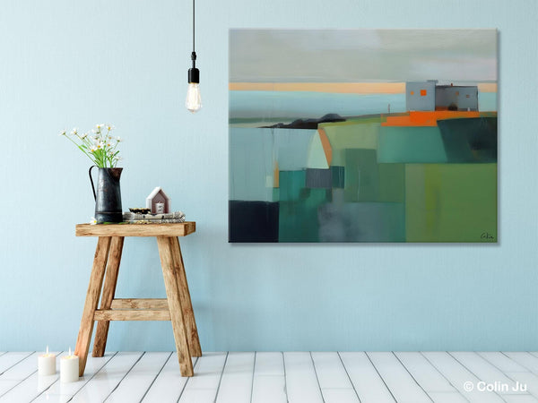 Large Original Canvas Wall Art, Contemporary Landscape Paintings, Extra Large Acrylic Painting for Dining Room, Abstract Painting on Canvas-Paintingforhome