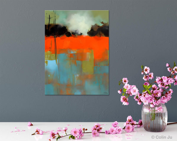 Landscape Canvas Art, Simple Modern Wall Art, Contemporary Acrylic Paintings, Original Abstract Paintings, Large Canvas Painting for Bedroom-Paintingforhome