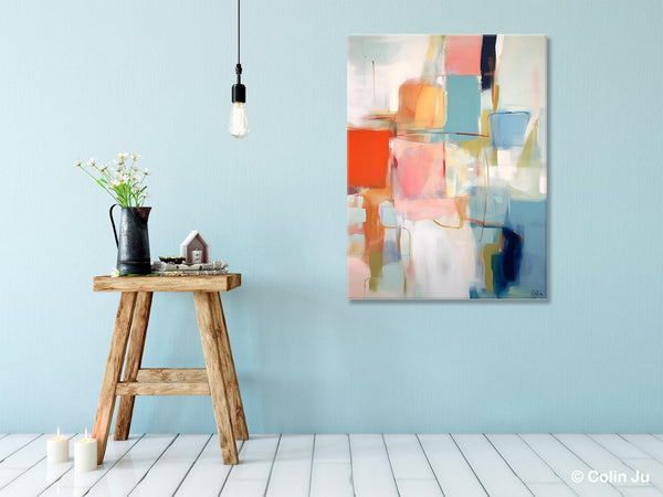 Hand Painted Canvas Art, Original Artowrk, Abstract Wall Paintings, Extra Large Paintings for Dining Room, Contemporary Wall Art Paintings-Paintingforhome