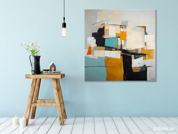 Geometric Original Canvas Wall Art, Contemporary Acrylic Artwork, Hand Painted Canvas Art, Modern Abstract Artwork, Large Abstract Paintings-Paintingforhome