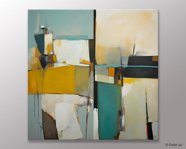 Abstract Painting for Bedroom, Original Modern Wall Art Paintings, Geometric Modern Acrylic Paintings, Oversized Contemporary Canvas Art-Paintingforhome