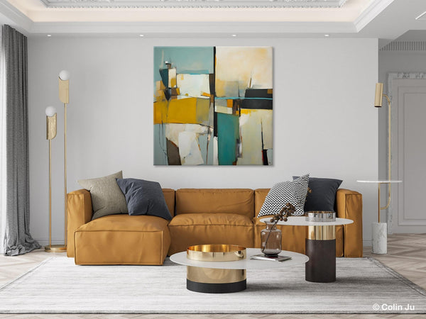 Abstract Painting for Bedroom, Original Modern Wall Art Paintings, Geometric Modern Acrylic Paintings, Oversized Contemporary Canvas Art-Paintingforhome