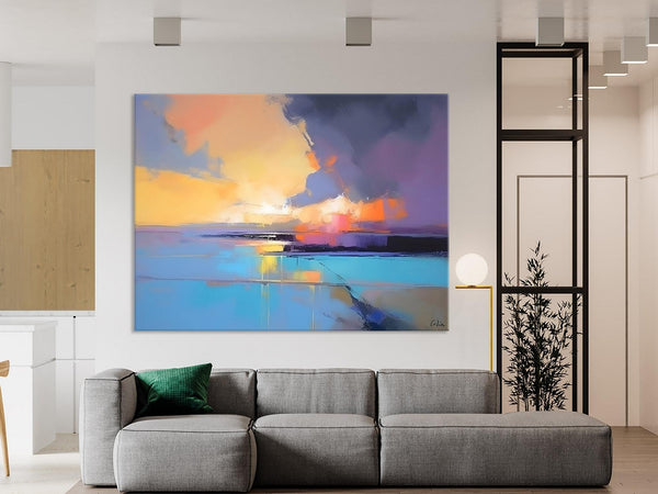 Extra Large Modern Wall Art Paintings, Acrylic Painting on Canvas, Landscape Paintings for Living Room, Original Landscape Abstract Painting-Paintingforhome