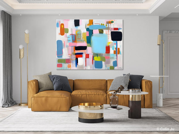Original Abstract Art, Hand Painted Canvas Art, Modern Wall Art Ideas for Dining Room, Large Canvas Paintings, Contemporary Acrylic Painting-Paintingforhome