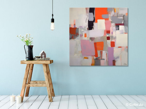 Modern Acrylic Artwork, Original Modern Paintings, Contemporary Canvas Art, Heavy Texture Canvas Art, Large Abstract Painting for Bedroom-Paintingforhome