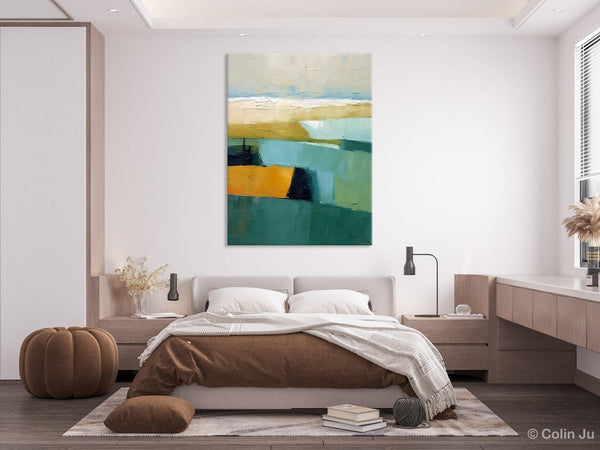 Large Geometric Abstract Painting, Landscape Canvas Paintings for Bedroom, Acrylic Painting on Canvas, Original Landscape Abstract Painting-Paintingforhome