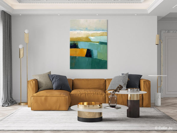 Large Geometric Abstract Painting, Landscape Canvas Paintings for Bedroom, Acrylic Painting on Canvas, Original Landscape Abstract Painting-Paintingforhome