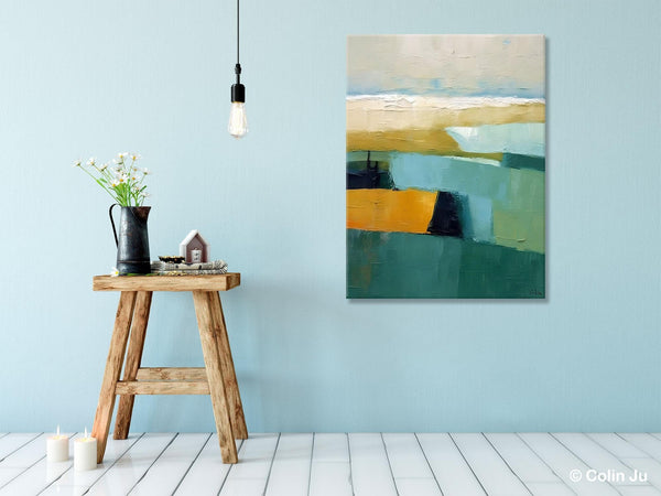Large Geometric Abstract Painting, Landscape Canvas Paintings for Bedroom, Acrylic Painting on Canvas, Original Landscape Abstract Painting-Paintingforhome