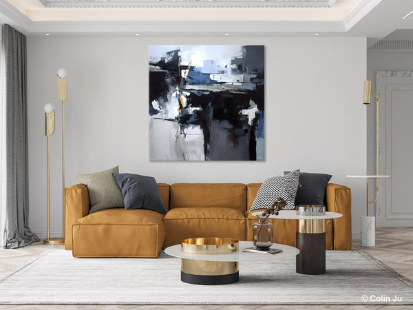Original Modern Wall Art on Canvas, Black Contemporary Canvas Art, Modern Acrylic Artwork for Sale, Large Abstract Painting for Bedroom-Paintingforhome