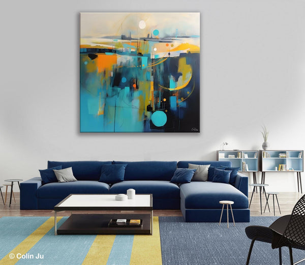 Extra Large Abstract Painting for Living Room, Acrylic Canvas Paintings, Original Modern Wall Art, Oversized Contemporary Acrylic Paintings-Paintingforhome