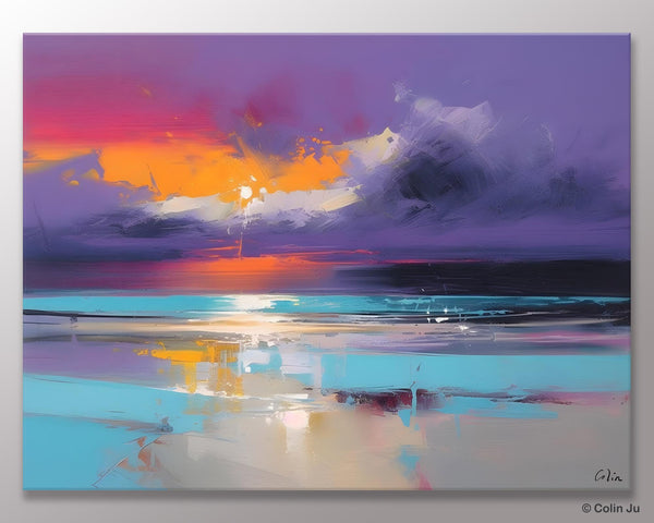 Abstract Landscape Paintings, Modern Abstract Wall Art, Extra Large Canvas Painting for Dining Room, Original Canvas Wall Art Paintings-Paintingforhome