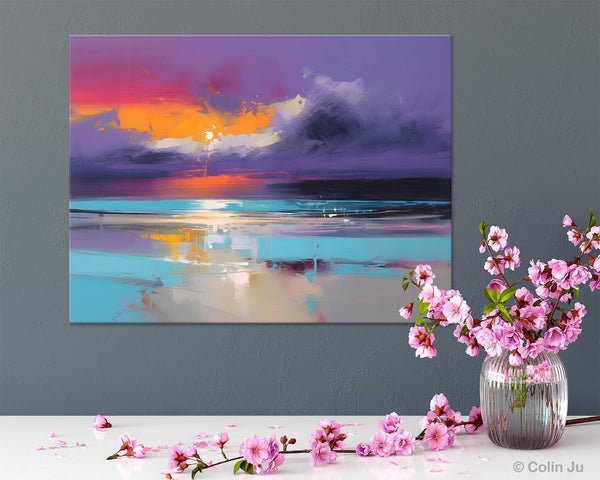 Abstract Landscape Paintings, Modern Abstract Wall Art, Extra Large Canvas Painting for Dining Room, Original Canvas Wall Art Paintings-Paintingforhome