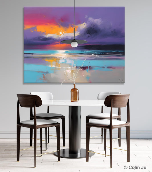 Abstract Landscape Paintings, Modern Abstract Wall Art, Extra Large Canvas Painting for Dining Room, Original Canvas Wall Art Paintings-Paintingforhome