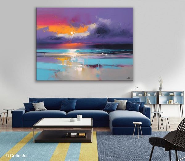 Abstract Landscape Paintings, Modern Abstract Wall Art, Extra Large Canvas Painting for Dining Room, Original Canvas Wall Art Paintings-Paintingforhome