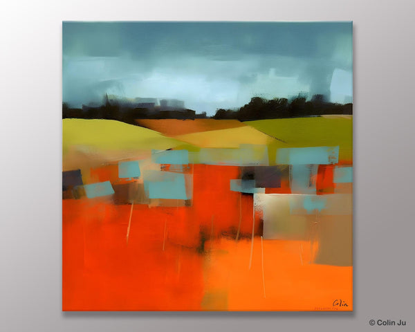 Original Landscape Wall Art Paintings, Oversized Modern Canvas Paintings, Modern Acrylic Artwork, Large Abstract Painting for Dining Room-Paintingforhome