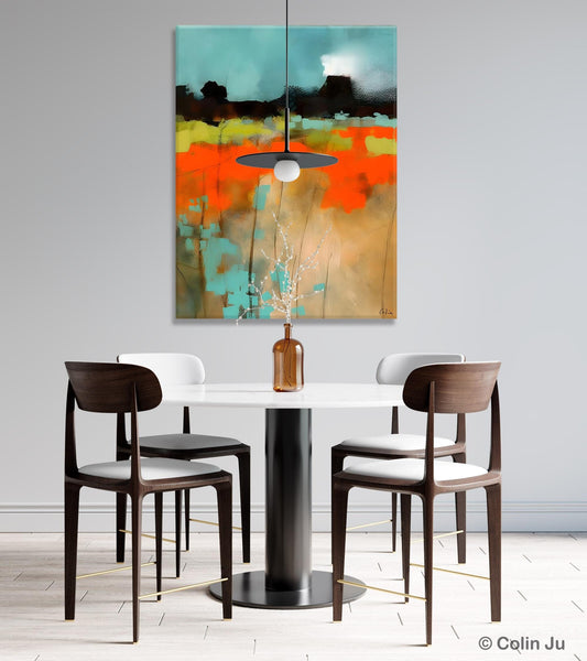 Modern Abstract Wall Art, Extra Large Canvas Painting for Dining Room, Original Canvas Wall Art Paintings, Abstract Landscape Paintings-Paintingforhome