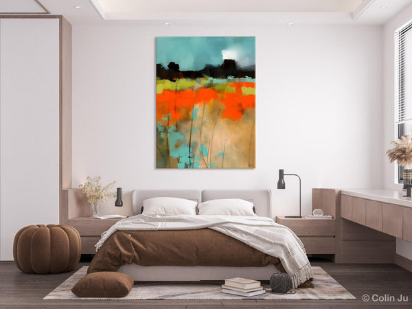 Modern Abstract Wall Art, Extra Large Canvas Painting for Dining Room, Original Canvas Wall Art Paintings, Abstract Landscape Paintings-Paintingforhome