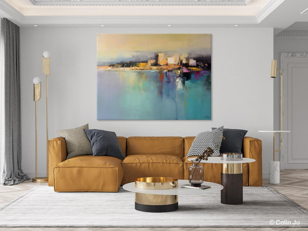 Abstract Landscape Paintings, Palette Knife Canvas Art, Extra Large Canvas Painting for Dining Room, Original Canvas Wall Art Paintings-Paintingforhome