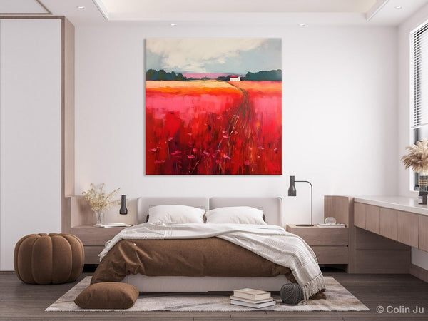 Original Landscape Paintings, Oversized Modern Wall Art Paintings, Modern Acrylic Artwork on Canvas, Large Abstract Painting for Living Room-Paintingforhome