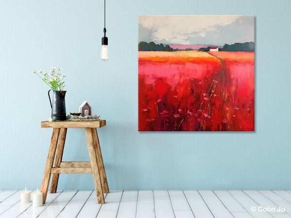 Original Landscape Paintings, Oversized Modern Wall Art Paintings, Modern Acrylic Artwork on Canvas, Large Abstract Painting for Living Room-Paintingforhome