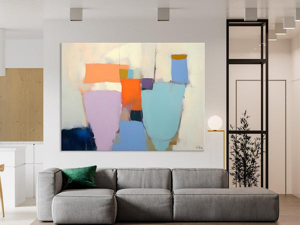 Simple Wall Painting Ideas for Living Room, Extra Large Painting on Canvas, Contemporary Acrylic Art, Original Abstract Wall Art Paintings-Paintingforhome