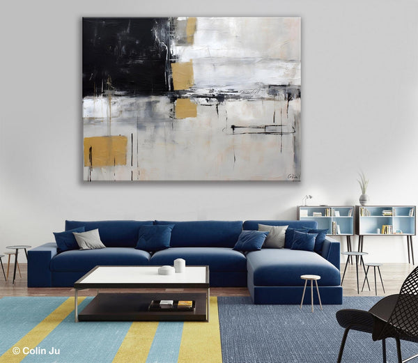 Original Abstract Art, Modern Wall Art Ideas for Bedroom, Extra Large Canvas Paintings, Impasto Art Painting, Contemporary Acrylic Paintings-Paintingforhome