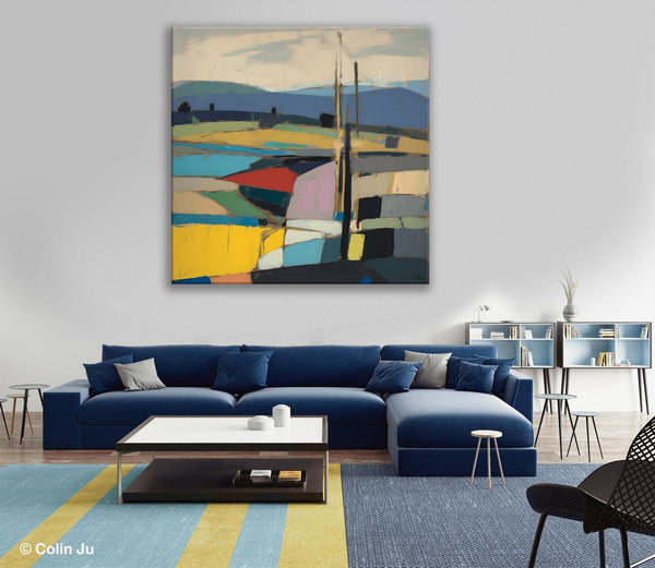Original Landscape Wall Art Paintings, Abstract Wall Art Painting for Living Room, Landscape Canvas Paintings, Acrylic Painting on Canvas-Paintingforhome