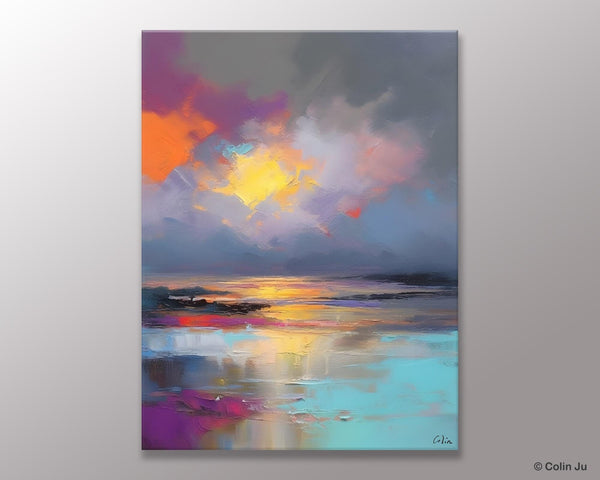 Landscape Painting on Canvas, Abstract Paintings for Bedroom, Contemporary Wall Art Paintings, Extra Large Original Art, Buy Wall Art Online-Paintingforhome