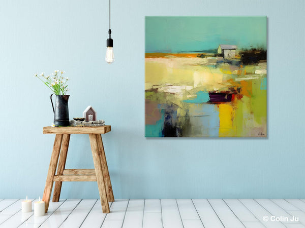 Landscape Canvas Paintings, Original Landscape Paintings, Abstract Wall Art Painting for Living Room, Oversized Acrylic Painting on Canvas-Paintingforhome