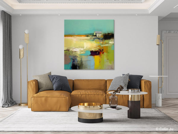 Landscape Canvas Paintings, Original Landscape Paintings, Abstract Wall Art Painting for Living Room, Oversized Acrylic Painting on Canvas-Paintingforhome