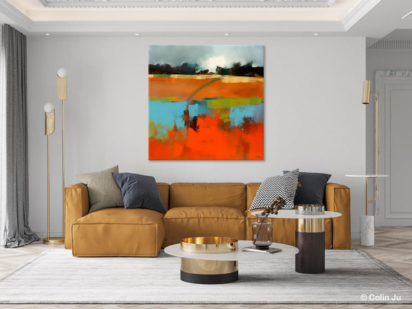 Original Abstract Wall Art, Landscape Acrylic Art, Landscape Canvas Art, Hand Painted Canvas Art, Large Abstract Painting for Living Room-Paintingforhome
