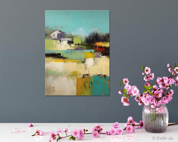 Landscape Canvas Paintings for Dining Room, Extra Large Modern Wall Art, Acrylic Painting on Canvas, Original Landscape Abstract Painting-Paintingforhome