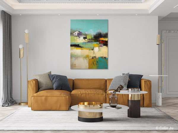 Landscape Canvas Paintings for Dining Room, Extra Large Modern Wall Art, Acrylic Painting on Canvas, Original Landscape Abstract Painting-Paintingforhome