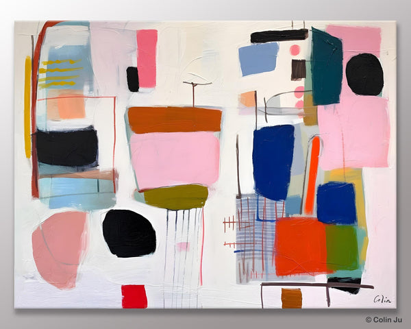 Contemporary Acrylic Painting on Canvas, Original Canvas Art, Large Wall Art Painting for Bedroom, Oversized Modern Abstract Wall Paintings-Paintingforhome
