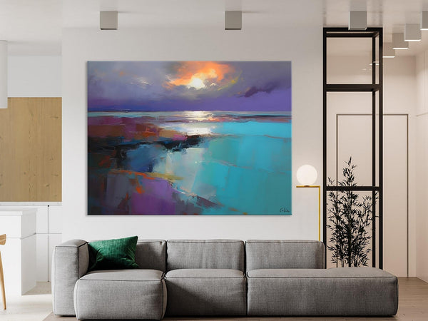 Original Landscape Abstract Painting, Landscape Canvas Paintings for Dining Room, Extra Large Modern Wall Art, Acrylic Painting on Canvas-Paintingforhome