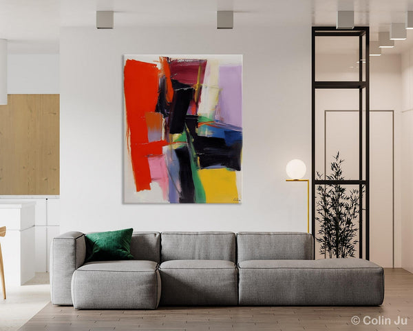 Contemporary Acrylic Paintings, Red Abstract Paintings, Modern Wall Art for Living Room, Original Abstract Art, Abstract Painting on Canvas-Paintingforhome