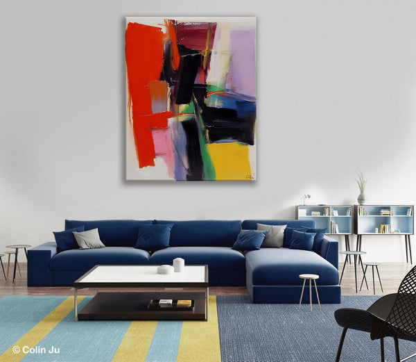 Contemporary Acrylic Paintings, Red Abstract Paintings, Modern Wall Art for Living Room, Original Abstract Art, Abstract Painting on Canvas-Paintingforhome