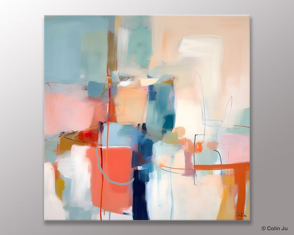 Canvas Paintings, Large Abstract Art for Bedroom, Simple Modern Acrylic Artwork, Modern Original Abstract Wall Art, Contemporary Canvas Art-Paintingforhome