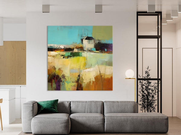 Landscape Canvas Paintings, Landscape Acrylic Art, Original Abstract Art, Hand Painted Canvas Art, Large Landscape Paintings for Living Room-Paintingforhome